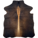 XS Two Tone Brown Cowhide: has a mix of blackish brown, dark brown, and medium brown, with light brown down the spine - 4'4" x 3'5" (XS636)