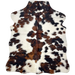 XS Tricolor Cowhide: white and off-white with large and small spots that have a mix of brown and black - 4'5" x 3'4" (XS639)