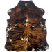XS Tricolor Cowhide: has a brown and black, brindle pattern with small white spots - 4'5" x 3'4" (XS646)