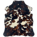XS Tricolor Cowhide: has large and small ivory spots, and spots that have a mix of brown and black - 4'4" x 3'5" (XS663)