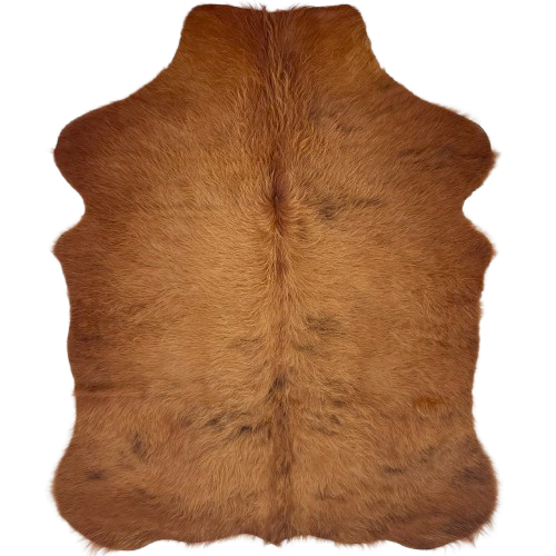 XS Reddish Brown Cowhide: has long hair that is solid reddish brown - 4'4" x 3'5" (XS671)