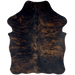 XS Brown and Black Brindle Cowhide: black with brown, brindle markings - 4'4" x 3'4" (XS674)