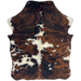 XS Tricolor Cowhide: has a black and brown, brindle pattern and small, white spots - 4'4" x 3'6" (XS676)