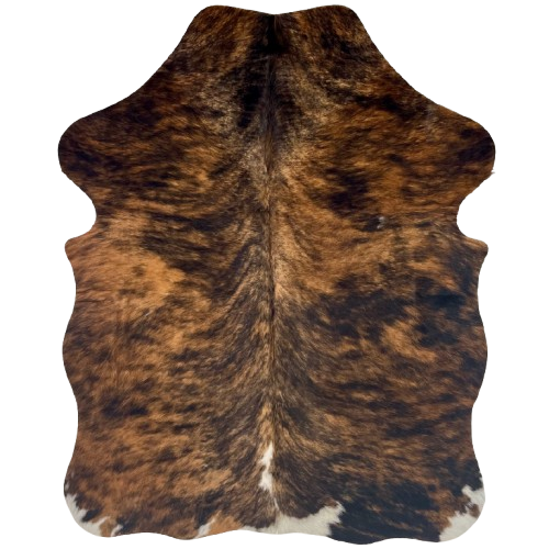 XS Brown and Black Brindle Cowhide: brown with black, brindle markings - 4'5" x 3'5" (XS682)