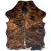XS Brown and Black Brindle Cowhide: brown with black, brindle markings - 4'5" x 3'5" (XS682)