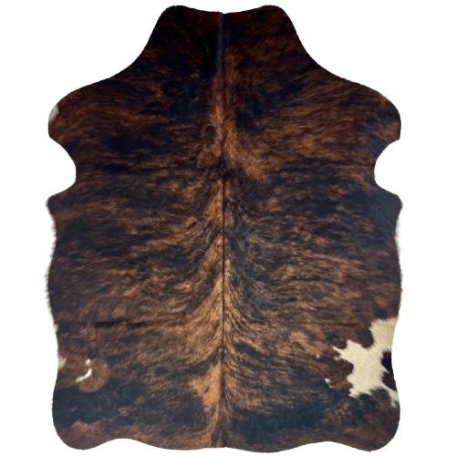 XS Brown and Black Brindle Cowhide: brown with black, brindle markings - 4'4"  3'5" (XS686)