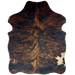 XS Brown and Black Brindle Cowhide: brown with black, brindle markings - 4'4"  3'5" (XS686)