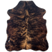 XS Brown and Black Brindle Cowhide: has long hair that is brown with black, brindle markings - 4'4" x 3'5" (XS689)