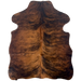 XS Reddish Brown and Black Brindle Cowhide: reddish brown with black, brindle markings - 4'3" x 3'3" (XS704)