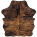 XS Brown and Black Brindle Cowhide: brown with black, brindle markings - 4'4" x 3'5" (XS711)