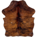 XS Reddish Brown and Black Brindle Cowhide: reddish brown with black, brindle markings - 4'4" x 3'4" (XS713)
