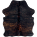 XS Black and Brown Brindle Cowhide: black with brown, brindle markings - 4'4" x 3'4" (XS718)