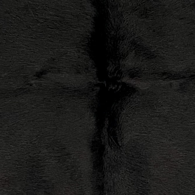 Closeup of this XS Cowhide, showing solid black, with a beautiful, natural sheen (XS733)