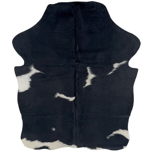 XS Black and White Cowhide: black with white spots - 4'3" x 3'4" (XS740)