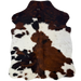XS Tricolor Cowhide: white with faint speckles, and spots with a mix of brown and black - 4'5" x 3'4"  (XS767)