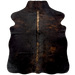 XS Black and Brown Brindle Cowhide: black with brown, brindle markings and light brown down the spine - 4'4" x 3'4"  (XS772)