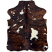  XS Tricolor Cowhide: has a mix of black and brown, and small and large, white spots - 4'4" x 3'5" (XS775)