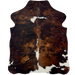 XS Tricolor Cowhide: has a mix of black and brown and small and large, white spots - 4'4" x 3'4"  (XS783)