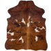 XS Tricolor Cowhide: has long hair that is red brown with black and white spots - 4'4" x 3'5" (XS786)