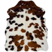 XS Tricolor Cowhide:  has long hair that is white with black and brown spots - 4'5" x 3'4" (XS791)