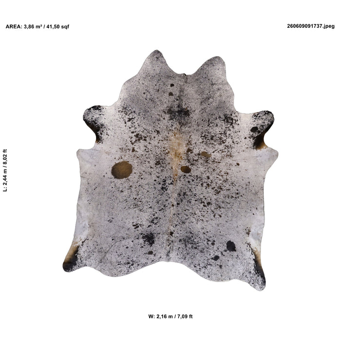 Pale Grey Speckled XX-Large Cowhide Rug