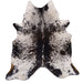 Black and White Speckled X-Large Cowhide Rug
