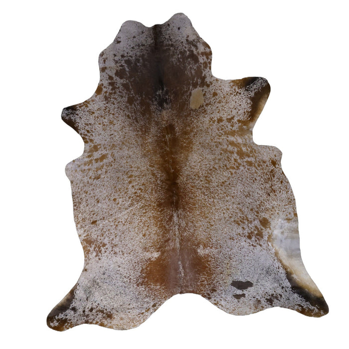 Deep Amber Brown Salt and Pepper XX-Large Cowhide Rug