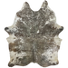 Large Brown and Off-White Brazilian Cowhide with a metallic, Champagne Acid Wash - 7'8" x 5'8" (BRAW375)