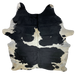 Large Brazilian Black and Off-White Cowhide - 7'9" x 6'1" (BRBKW074)
