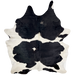 XL Black and White Brazilian Cowhide:  white with large, black spots  - 8'3" x 6'4" (BRBKW198)