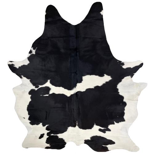 XL Black and White Brazilian Cowhide: white with large, black spots  - 8'3" x 6'5" (BRBKW203)