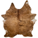 Large Brown and Black Brazilian Brindle Cowhide, and white with small, brown spots on part of the belly - 7'9" x 6'4" (BRBR929)