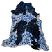 Brazilian Black and White Calfskin w/ Royal Blue Acid Wash - 3'1" x 1'11" (BRCALF148)
