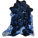 Brazilian Black and White Calfskin with Royal Blue Acid Wash - 3'2" x 2'2" (BRCALF175)