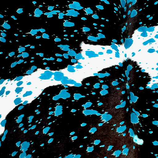Black and White Brazilian Calfskin with Turquoise Acid Wash (BRCALF329)