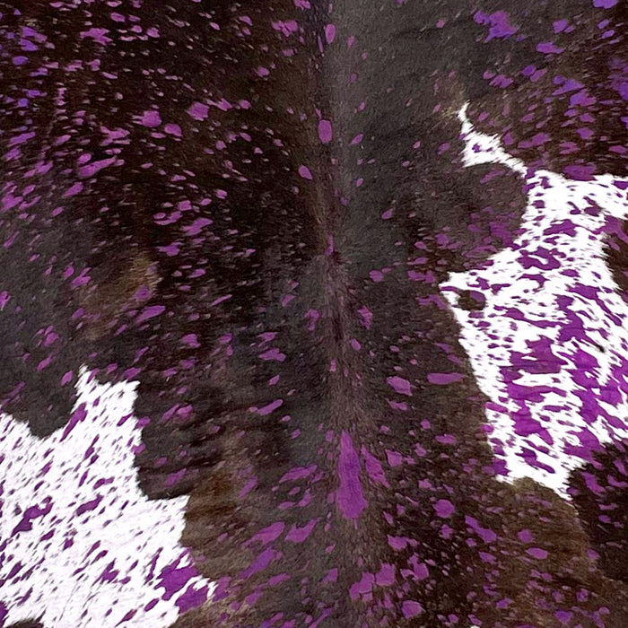 Brown and White Brazilian Calfskin with Purple Acid Wash (BRCALF349)