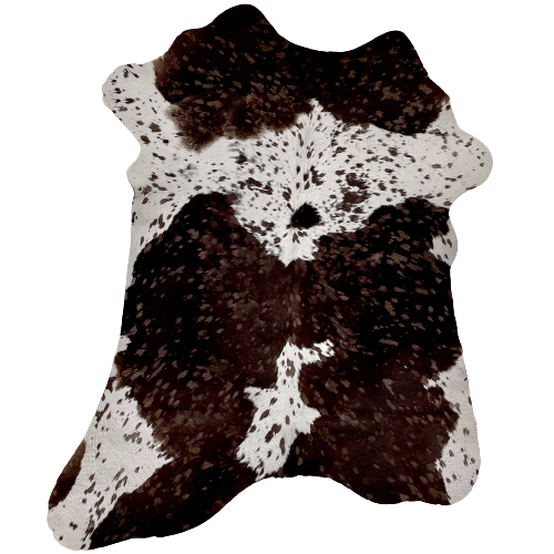 Dark Chocolate and White Brazilian Calfskin with Chocolate Acid Wash - 3' x 2'4" (BRCALF351)