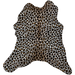 White and Brown Brazilian Calfskin w/ Leopard Print - 2'10" x 2'1" (BRCALF550)