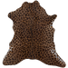 Dark Brown Brazilian Calfskin, stenciled with a black and brown, Leopard Print - 2'8" x 2' (BRCALF551)
