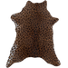 Dark Brown Brazilian Calfskin w/ black and brown, Leopard Print - 2'8" x 2' (BRCALF554)