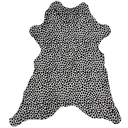 White Brazilian Calfskin with a Black Cheetah Print - 3'5" x 2'5" (BRCALF555)