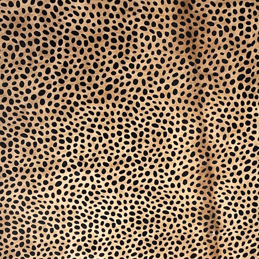 Closeup of this brown, Brazilian cowhide, showing a black cheetah print (BRCH018)