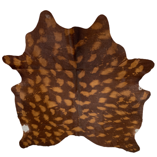 PROMO Brazilian Brown Cowhide with Golden Brown Faux Acid Wash - 6'10" x 5'8" (BRAW001)