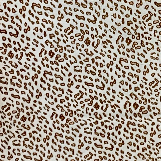Brazilian Off-White Cowhide with Brown and Light Pink baby Jaguar Print (BRJG002)