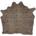 Beige Brazilian Cowhide w/ brown and black, Leopard Print - 6'6" x 5'8" (BRLP068)