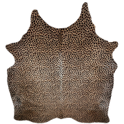Brown and Black, Leopard Print on Large, Brown, Brazilian Cowhide - 7'7" x 6' (BRLP069)