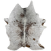 Large White and Dark Brown Speckled Brazilian Cowhide:  white with dark brown speckles and spots  - 7'11" x 5'10" (BRSP1703)