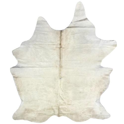 Large Solid Off-White Brazilian Cowhide - 7'9" x 5'11" (BRWT036)