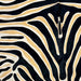Closeup of this Off-White, Brazilian Cowhide, showing a black and yellow, Zebra Print (BRZP031)