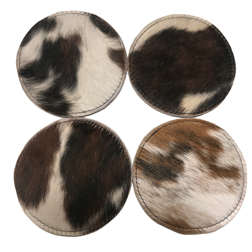 Cowhide Coasters - Set of 4